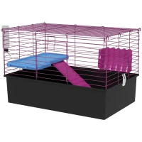 PawHut Chinchillas Small Rabbit Guinea Pig Small Animal Cage, Pet Playhouse, with Platform, Ramp, 71 x 46 x 47cm(m-1)