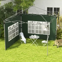 Outsunny Gazebo Side Panels, Sides Replacement with Window for 3x3(m) or 3x4m Pop Up Gazebo, 2 Pack, Green(m-2)