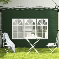 Outsunny Gazebo Side Panels, Sides Replacement with Window for 3x3(m) or 3x4m Pop Up Gazebo, 2 Pack, Green(m-7)