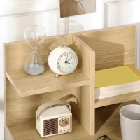 HOMCOM Noptiera moderna, Noptiera cu sertar si rafturi de depozitare, masuta pentru sufragerie, dormitor, natural(m-8)