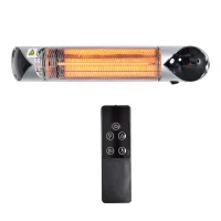 Outsunny Heizstrahler, 4 Heizstufen, mit Fernbedienung, wasserfest & staubresistent, Stahl+Aluminium, 88 x 13 x 9cm(m-1)