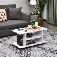 HOMCOM Móvel para TV para Televisores de Até 42 Polegadas Móvel de TV com Prateleiras e Rodas com Travão 80x40x40 cm Branco(m-7)