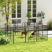 PawHut 12 Panels Heavy Duty Puppy Playpen, for Small Dogs, Indoor and Outdoor Use - Silver(m-10)