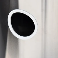 Outsunny Heizstrahler Terrassenheizer mit Anti-Kipp-Schalter automatischer Sicherheitsabschaltung Terrassenstrahler mit Rädern rollbar Gas 13,5kW Rostfreier Stahl Silber Ø81,5 x 225 cm(m-9)