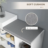 HOMCOM Multi-Compartment Shoe Bench, with Seat - White(m-6)