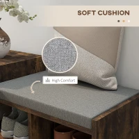HOMCOM Multi-Compartment Shoe Bench, with Seat - Rustic Brown(m-6)
