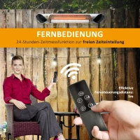 Outsunny Heizstrahler, 4 Heizstufen, mit Fernbedienung, wasserfest & staubresistent, Stahl+Aluminium, 88 x 13 x 9cm(m-8)