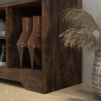 HOMCOM Multi-Compartment Shoe Bench, with Seat - Rustic Brown(m-9)
