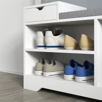HOMCOM Multi-Compartment Shoe Bench, with Seat - White(m-8)