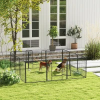 PawHut 12 Panels Heavy Duty Puppy Playpen, for Small Dogs, Indoor and Outdoor Use - Silver(m-10)