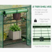 Outsunny Mini Seră de Grădină cu 2 Rafturi Metalice și Acoperiș PE, Seră Compactă pentru Balcon și Terasă, 69x49x91 cm, Verde(m-6)