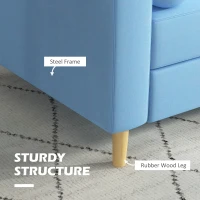 HOMCOM Canapea de 180cm pentru Dormitor Albastru(m-6)