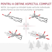 HOMCOM Pom de Craciun Artificial 120 cm PVC 130 Lumini LED verzi(m-8)