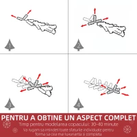 HOMCOM Brad de Craciun de 210 cm Pin artificial acoperit cu plus alb 631 de ramuri(m-5)