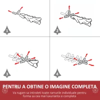 HOMCOM Brad de Craciun 180cm artificial baza detasabila 1000 ramuri PVC si otel(m-6)