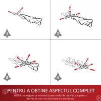 HOMCOM Mini Brad de Craciun cu 15 Led Alb Calzi si Decor Verde 60cm(m-6)