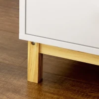 HOMCOM Nachtkastje met 2 laden, afmetingen 50 cm x 40 cm x 55 cm, in de kleuren wit en natuurlijk hout(m-9)