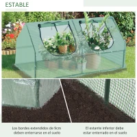 Outsunny Invernadero de Terraza 120x60x60 cm Caseta de Jardín Acero con 2 Ventanas Enrollables Vivero Casero para Cultivo de Plantas Verduras Flores Verde(m-6)