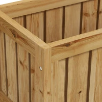 Outsunny Wooden Trellis Planter, Raised Garden Bed with Wheels and Bed Liner, to Climb and Grow Vegetables, Herbs and Flowers(m-8)
