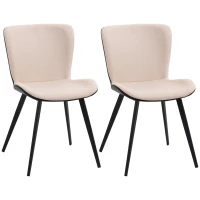 HOMCOM Conjunto de 2 Sillas de Comedor Juego de Sillas Modernas con Respaldo Ergonómico 47,5x58x79,5 cm Rosa(m-1)