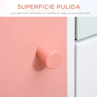 HOMCOM Mueble Infantil Librería Estantería para Niños con 2 Compartimentos 2 Cajones y 2 Armarios Almacenaje de Libros Juguetes Ropa para Habitación Guardería 80x30x85 cm Coral(m-6)