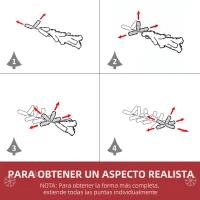 HOMCOM Árbol de Navidad 90cm Artificial Árbol de Pino Decoración Navideña con 12 LED de 3 Colores 90 Ramas Verde PVC(m-6)