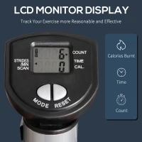 HOMCOM Adjustable Twist Stepper Fitness Step Machine, LCD Screen, Height-Adjust Handlebars, Home Gym, Silver and Black(m-5)