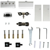 HOMCOM Puerta Corredera de Cristal 102,5x205 cm Puerta Corrediza Deslizante con Riel de Cristal de Seguridad Translúcido(m-7)