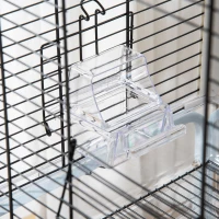 PawHut Jaula para Pájaros con Soporte Desmontable Pajarera con 4 Ruedas Techo Abrible 2 Comederos 2 Perchas y Bandeja para Loros Canarios Periquitos 47x35x106,5 cm Blanco(m-9)