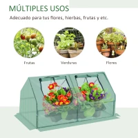 Outsunny Invernadero de Terraza 120x60x60 cm Caseta de Jardín Acero con 2 Ventanas Enrollables Vivero Casero para Cultivo de Plantas Verduras Flores Verde(m-7)