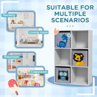 ZONEKIZ Kids Toy Box with Three Non-Woven Fabric Drawers, 61.8 x 29.9 x 91.5cm - White(m-8)