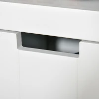 HOMCOM Aparador de Salón con 3 Cajones Extraíbles y Estantes Abiertos para Libros Juguetes Armario Auxiliar de Almacenamiento para Dormitorio Cocina 102x33x61,5 cm Blanco(m-8)