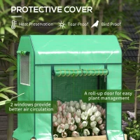 Outsunny Wooden Planter Box with PE Greenhouse Cover and Bed Liner, Raised Garden Bed for Vegetables, Flowers, Herbs(m-4)