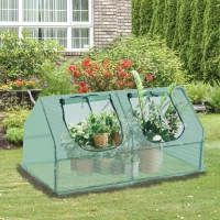 Outsunny Invernadero de Terraza 120x60x60 cm Caseta de Jardín Acero con 2 Ventanas Enrollables Vivero Casero para Cultivo de Plantas Verduras Flores Verde(m-2)