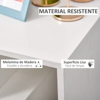 HOMCOM Mesita Auxiliar Mesa Auxiliar Blanca Mesa de Centro con Estantes de Almacenamiento para Salón Dormitorio 45x40x55 cm(m-5)