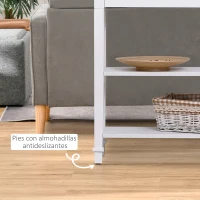 HOMCOM Mesa Consola Mesa Recibidor con 2 Estantes y Cajón para Entrada Pasillo Salón 75,6x27,5x80,5 cm Blanco(m-7)