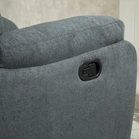 HOMCOM Sillón Reclinable Manualmente 150 Grados con Reposabrazos y Reposapiés Acolchado Grueso de Esponja Soporta hasta 150 kg 97x96x105,5 cm Gris(m-8)