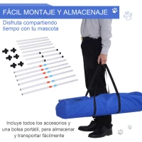 PawHut Set de Entrenamiento de Agilidad para Perros con Bolsa de Transporte Incluida 71x67x95 cm Blanco y Naranja(m-6)