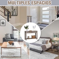 HOMCOM Mesa para Recibidor con Cajón Estante Inferior Espacioso Carga 60 kg para Pasillos Entradas Dormitorio 120x39x81 cm Gris(m-5)