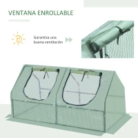 Outsunny Invernadero de Terraza 120x60x60 cm Caseta de Jardín Acero con 2 Ventanas Enrollables Vivero Casero para Cultivo de Plantas Verduras Flores Verde(m-5)