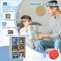 ZONEKIZ Kids Toy Box with Three Non-Woven Fabric Drawers, 61.8 x 29.9 x 91.5cm - White(m-7)