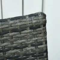 Outsunny Conjunto de Mesa y Sillas de Jardín para Exterior Incluye 2 Sillones y 1 Mesa de Centro de Vidrio Gris(m-8)