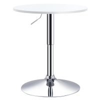 HOMCOM Mesa de Bar Regulable en Altura con Base Redonda y Antideslizante para Cocina Comedor Ø60x69-93 cm Blanco