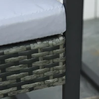 Outsunny Conjunto de Mesa y Sillas de Jardín para Exterior Incluye 2 Sillones y 1 Mesa de Centro de Vidrio Gris(m-9)