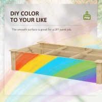 Patul supraînălțat pentru grădină și grădină de legume Outsunny cu partiție internă și fund deschis, 237x60x25cm, lemn natural(m-5)