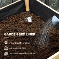 Outsunny Wooden Planter Box with PE Greenhouse Cover and Bed Liner, Raised Garden Bed for Vegetables, Flowers, Herbs(m-5)