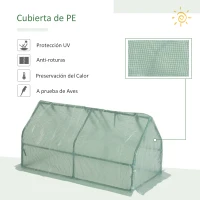 Outsunny Invernadero de Terraza 120x60x60 cm Caseta de Jardín Acero con 2 Ventanas Enrollables Vivero Casero para Cultivo de Plantas Verduras Flores Verde(m-4)