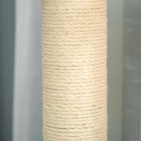 PawHut Árbol para Gatos Grande 49x49x130 cm Torre Escalador para Gatos con Múltiples Plataformas Postes de Sisal Beige y Gris(m-7)