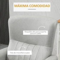 HOMCOM Sillón de Masaje Relax con Reclinación Manual 155° 8 Zonas de Masaje Mando a Distancia Tapizado en Tejido Técnico Reposapiés y 2 Bolsillos Laterales 79x101x96 cm Gris(m-6)