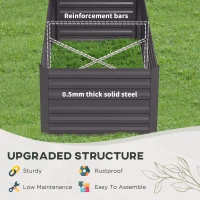 Outsunny Raised Beds for Garden, Galvanised Steel Outdoor Planters with Multi-reinforced Rods, 180 x 90 x 59 cm, Dark Grey(m-5)